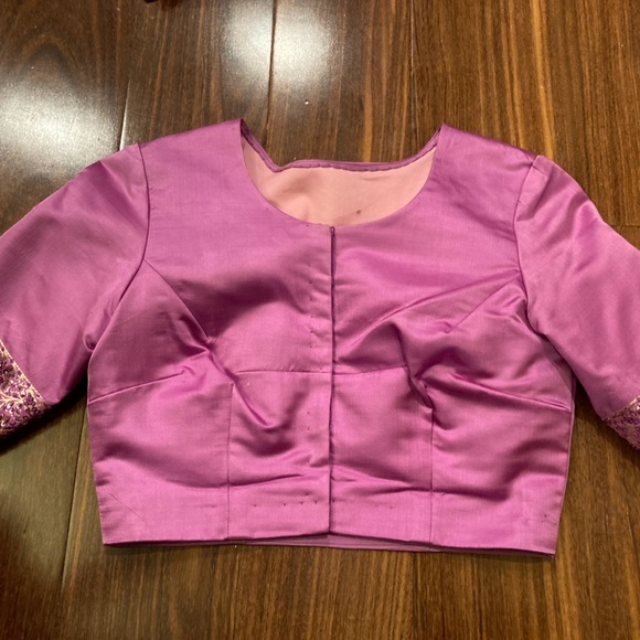 Pink Indian Silk Saree/Sari - Picture 3 of 8